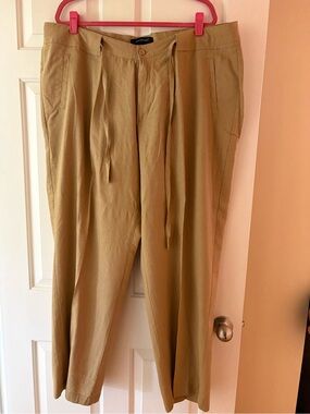 Women’s Drawstring Linen Blend Pants - Tan